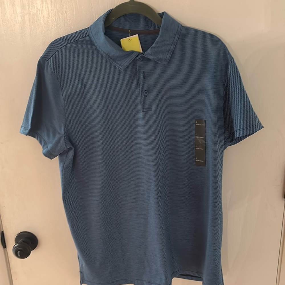 Men’s large All in Motion striped golf polok. New with tags